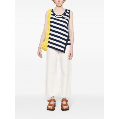 Moncler Striped Asymmetric Tank Top White MCS29526