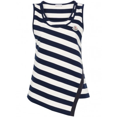 Moncler Striped Asymmetric Tank Top White MCS29526