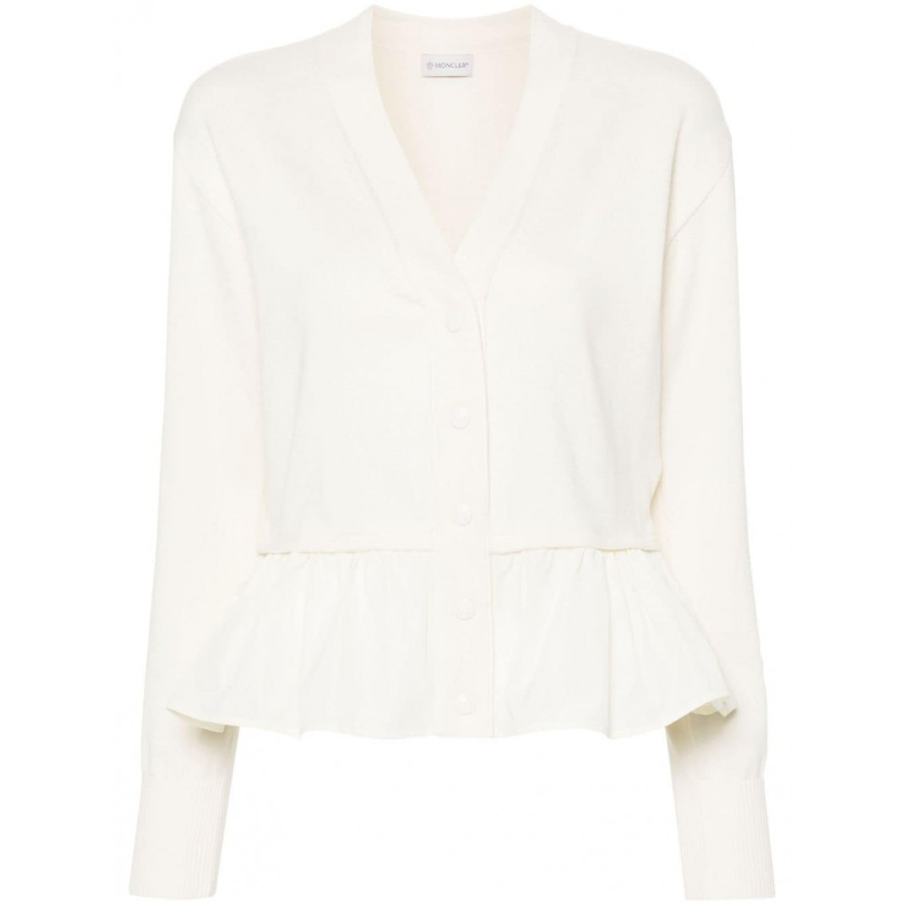 Moncler puplum-hem Cardigan White MCS29416