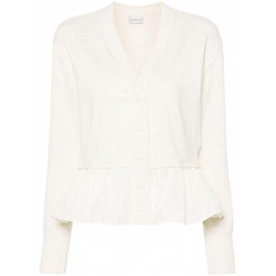 Moncler puplum-hem Cardigan White MCS29416