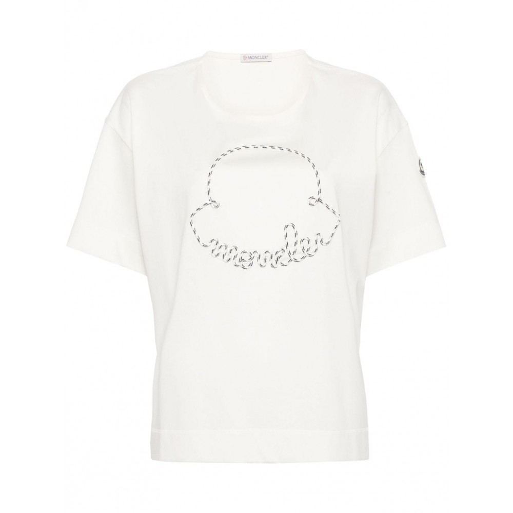 Moncler logo-applique Cotton T-shirt Neutrals MCS28794