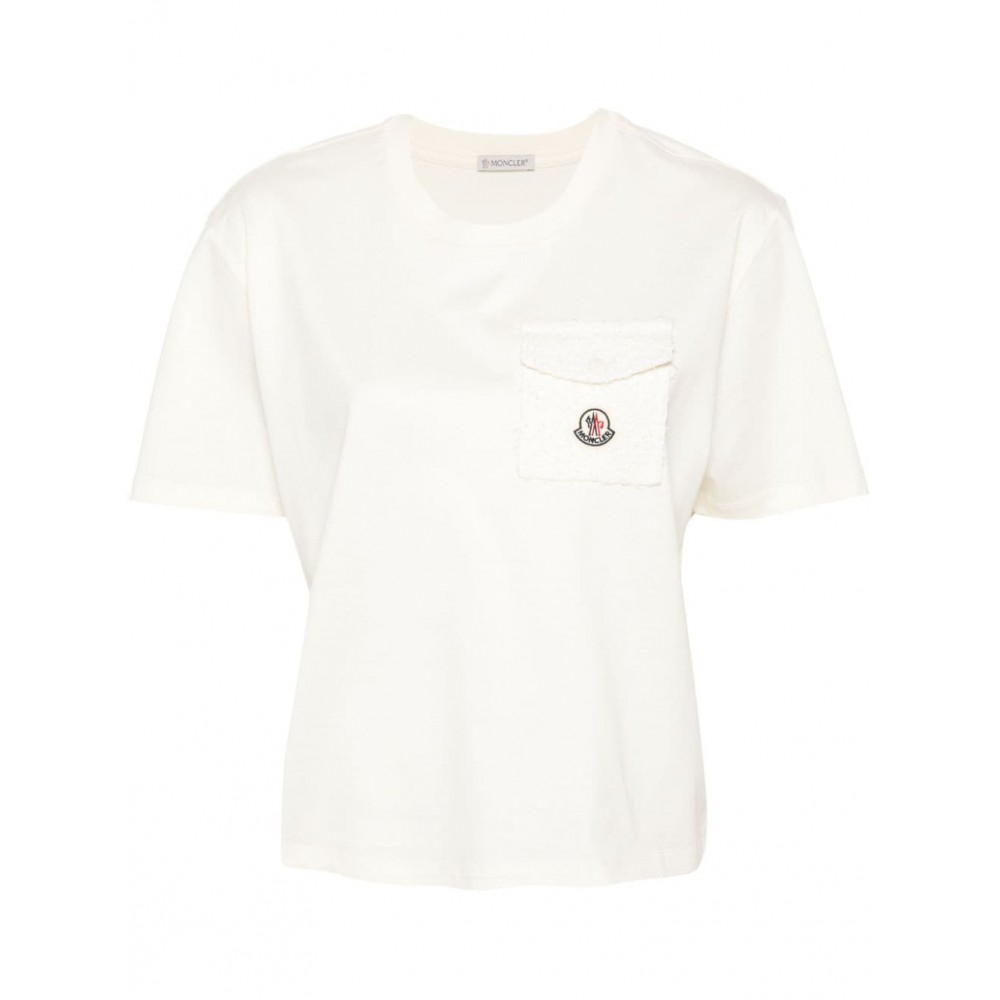 Moncler Tweed pocket-detail T-shirt Neutrals MCS29590