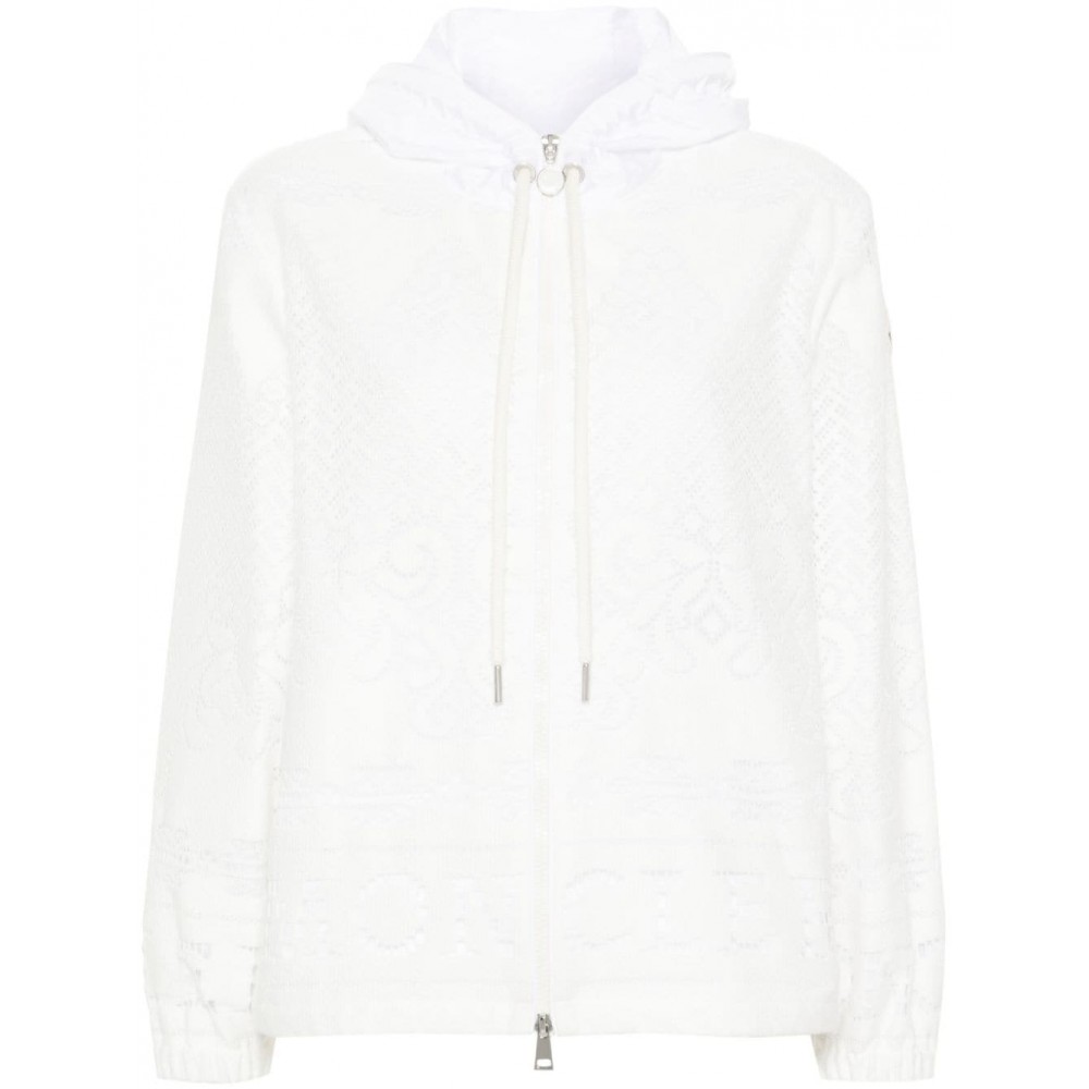 Moncler Leimone Lace Hooded Jacket White MCS28740