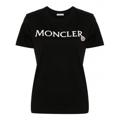 Moncler embroidered-logo Cotton T-shirt Black MCS28446