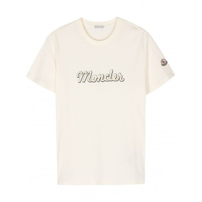 Moncler logo-print T-shirt Neutrals MCS29162