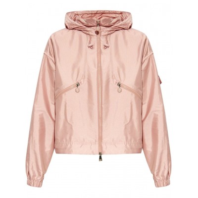 Moncler stand-up Collar Hooded Lightweight Jacket Pink MCS29521