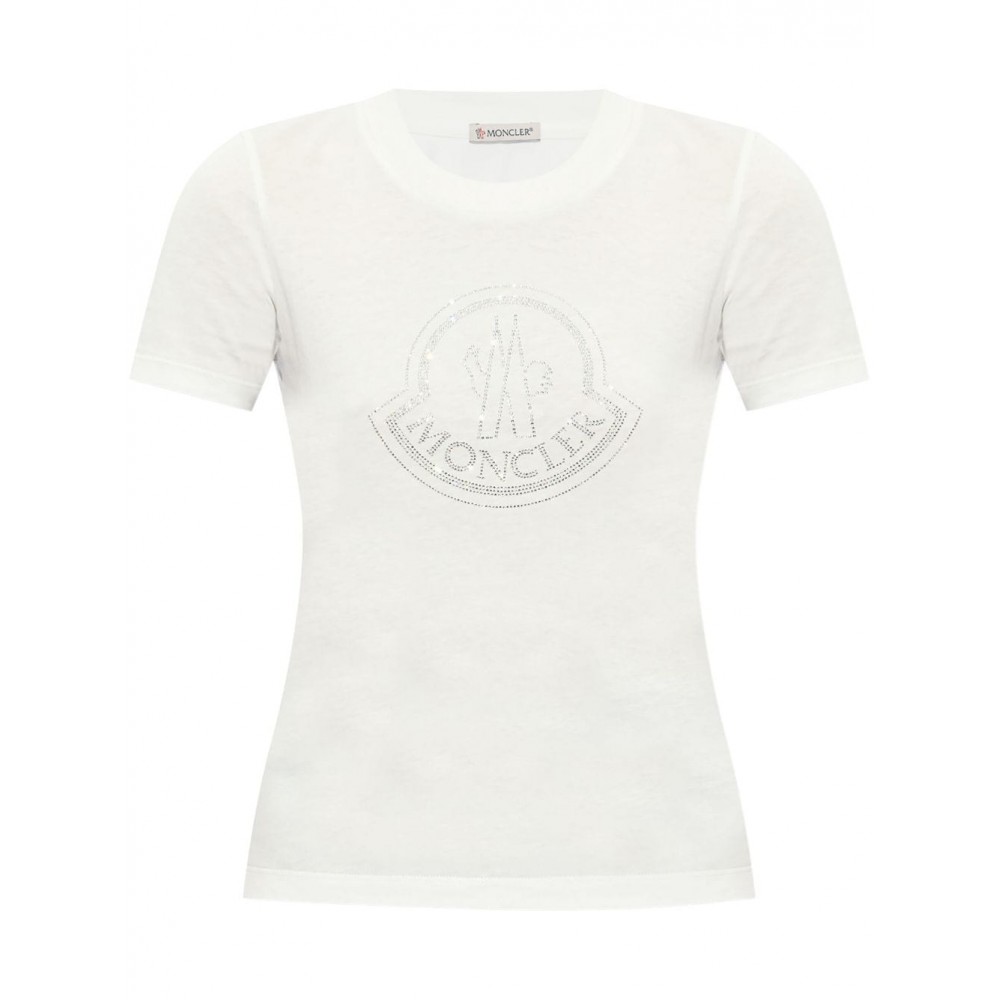 Moncler logo-print Cotton T-shirt White MCS29112