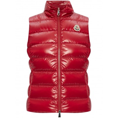 Moncler stand-up Collar Logo Patch Gilet Red MCS29522