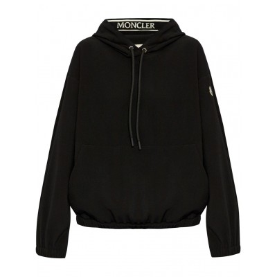 Moncler logo-applique Drawstring Hoodie Black MCS28799