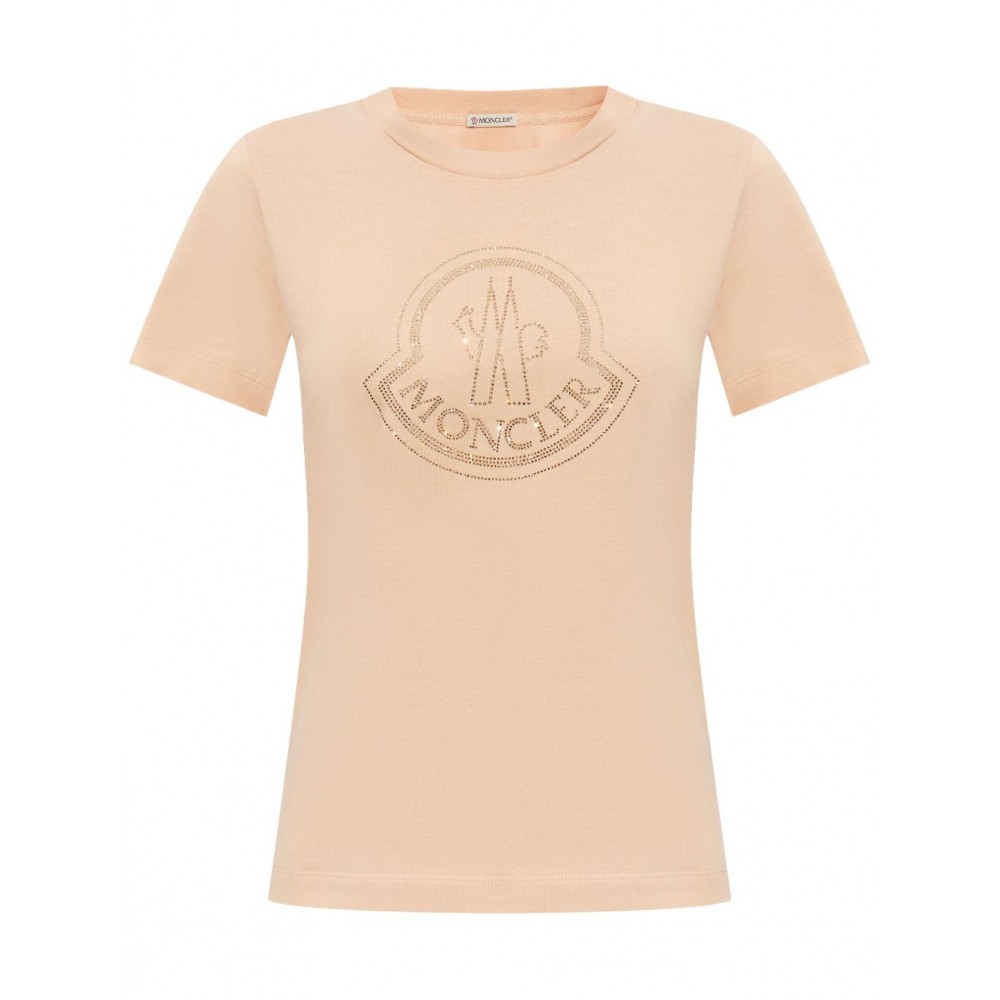 Moncler logo-print Cotton T-shirt Neutrals MCS29100