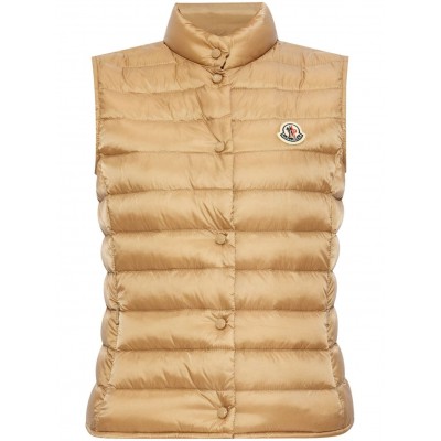 Moncler Mock Neck Logo Patch Down Gilet Neutrals MCS29252