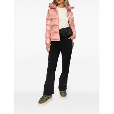 Moncler Fitted Waist stand-up Collar Down Jacket Pink MCS28488