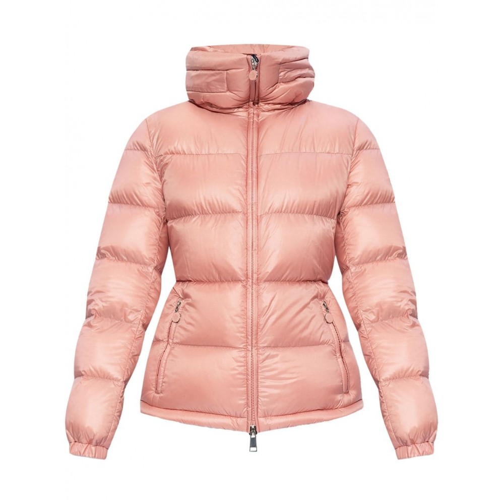 Moncler Fitted Waist stand-up Collar Down Jacket Pink MCS28488