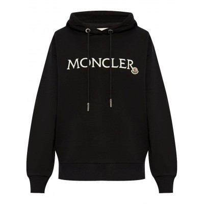 Moncler logo-embroidered Cotton Hoodie Black MCS28864