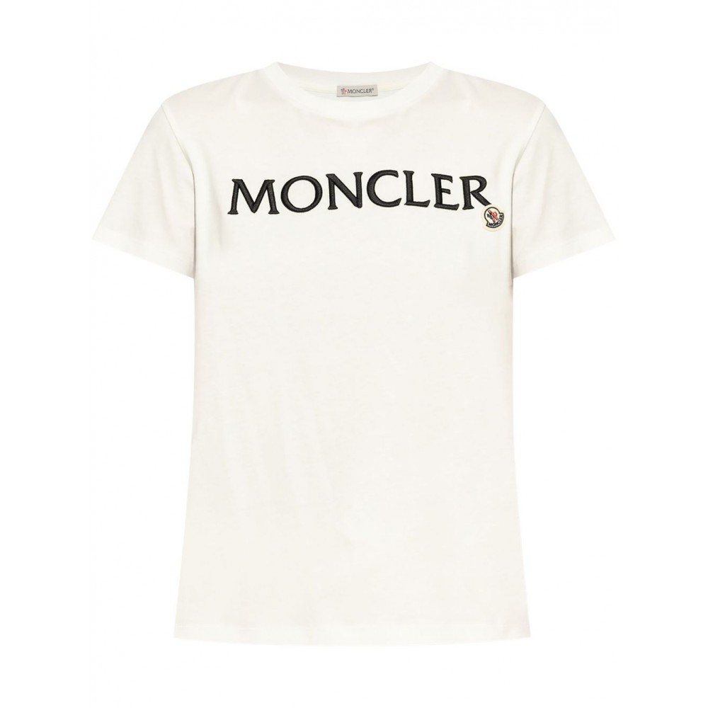 Moncler logo-embroidered Cotton T-shirt White MCS28890