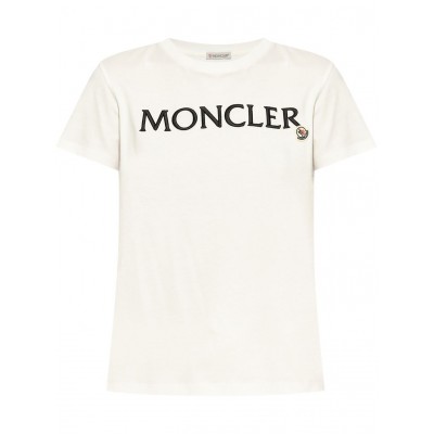 Moncler logo-embroidered Cotton T-shirt White MCS28890