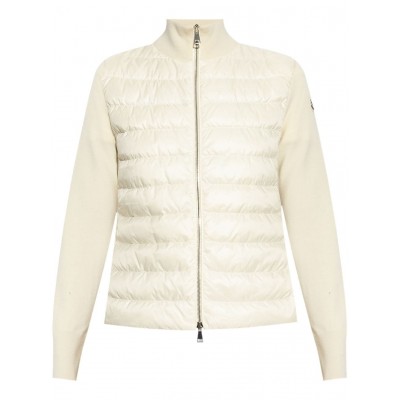 Moncler logo-applique Panelled Puffer Jacket Neutrals MCS28828