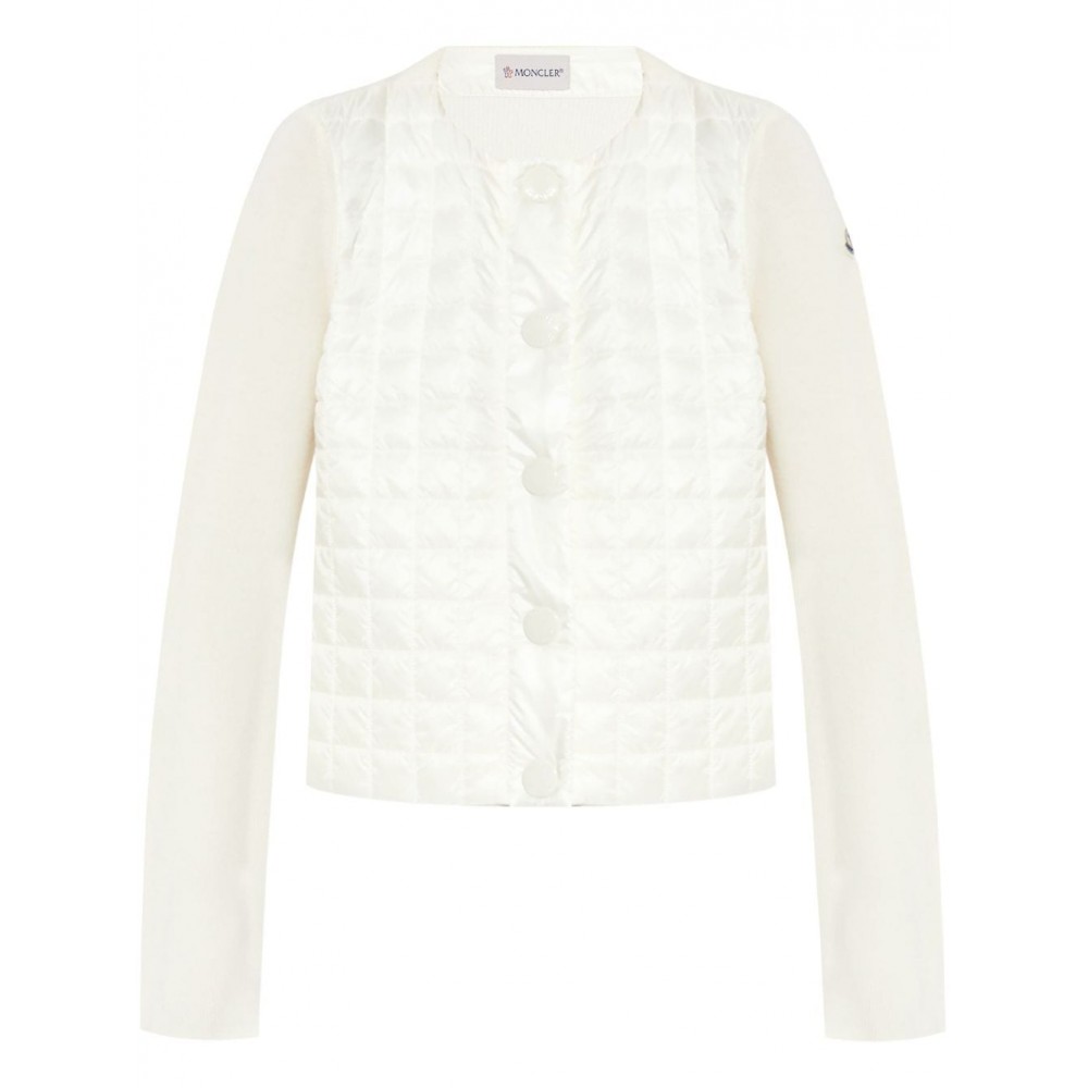 Moncler Quilted Cardigan White MCS29420