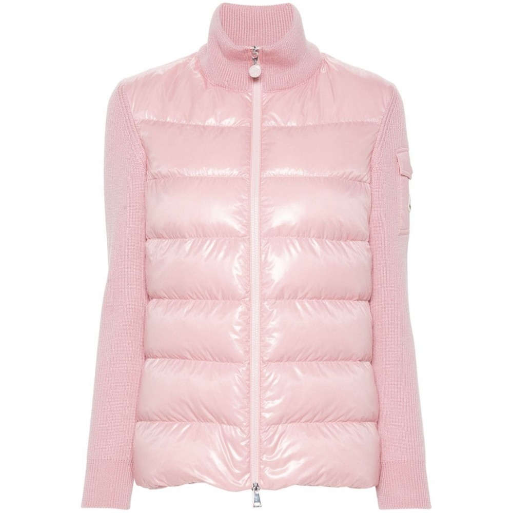 Moncler Panelled zip-up Down Jacket Pink MCS29378