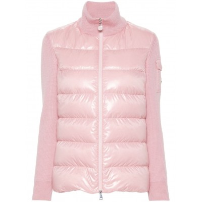 Moncler Panelled zip-up Down Jacket Pink MCS29378