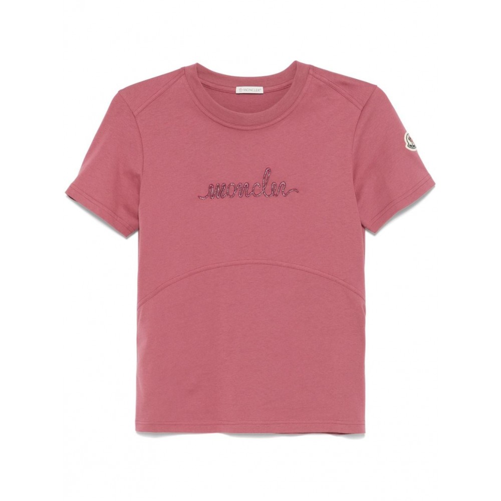 Moncler bead-logo T-shirt Pink MCS28185