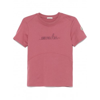 Moncler bead-logo T-shirt Pink MCS28185