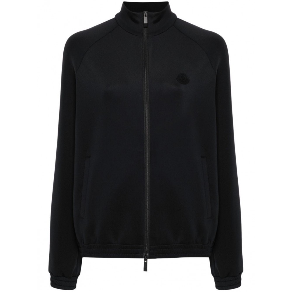 Moncler logo-patch zip-up Sweatshirt Black MCS29073