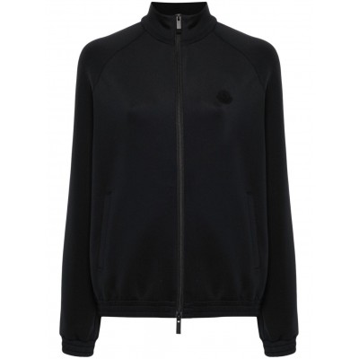 Moncler logo-patch zip-up Sweatshirt Black MCS29073