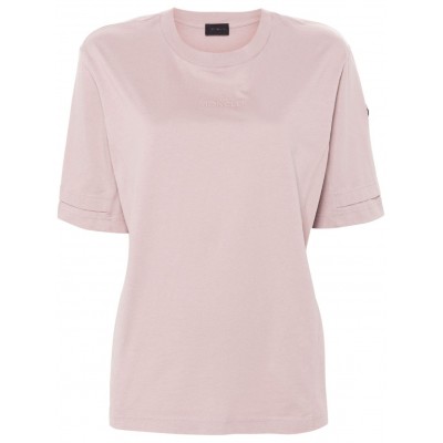 Moncler logo-patch Cotton T-shirt Pink MCS28950