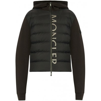 Moncler logo-print Hooded Padded Jacket Black MCS29121