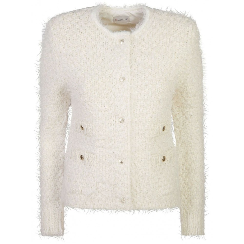 Moncler logo-applique Puffer Jacket White MCS28833