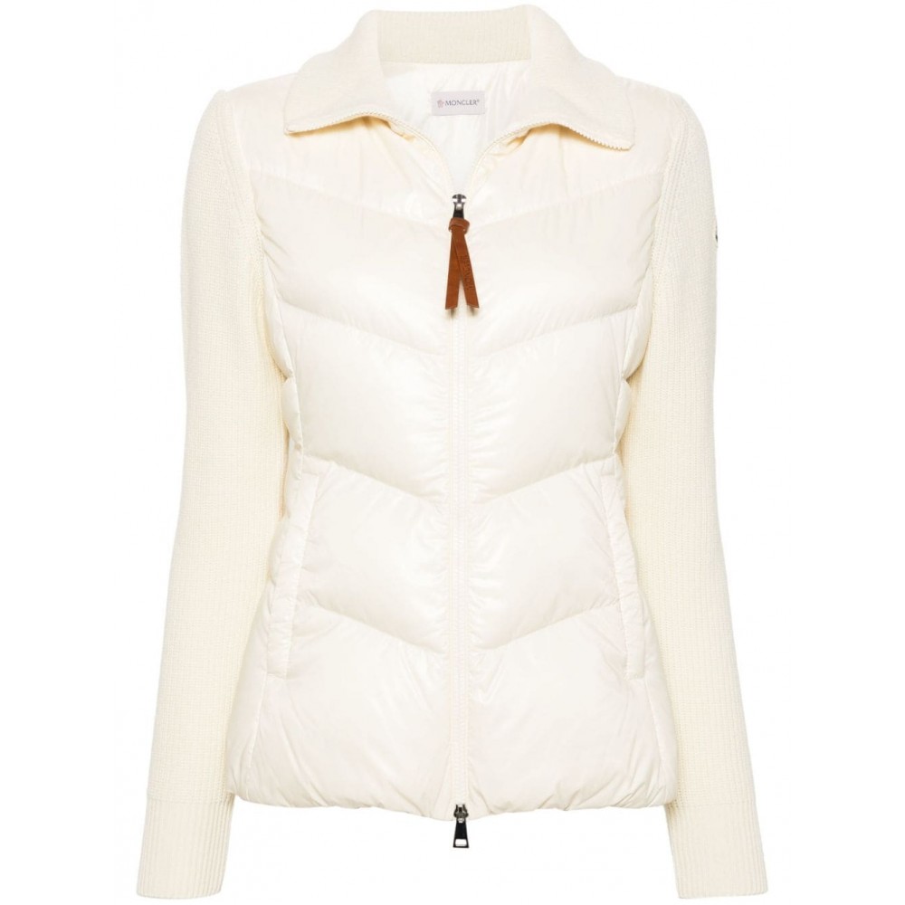 Moncler Padded zip-up Cardigan White MCS29340