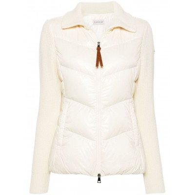 Moncler Padded zip-up Cardigan White MCS29340