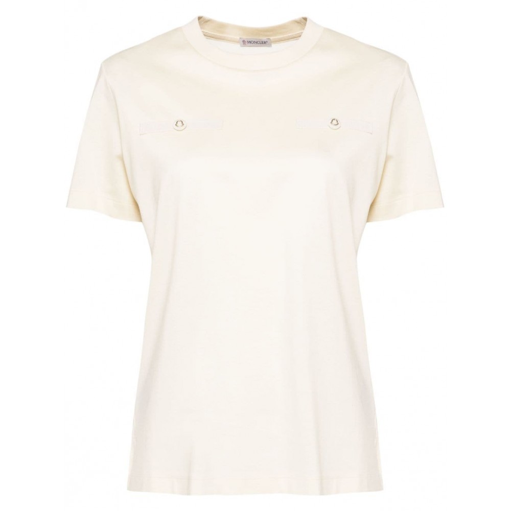 Moncler gold-tone Buttons T-shirt Yellow MCS28560