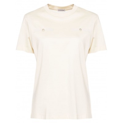 Moncler gold-tone Buttons T-shirt Yellow MCS28560