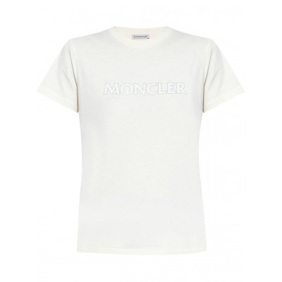 Moncler crystal-logo T-shirt Neutrals MCS28366