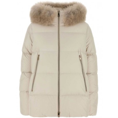 Moncler Shearling Padded Coat Neutrals MCS29499